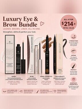 Luxury Eye & Brow Bundle | Avant • Blinc • Shine • Chica Beauty | RV $214+